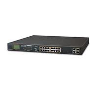 Planet 16 puertos 10/100TX 802.3at PoE + 2 puertos Gigabit TP/SFP