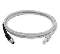 Planet 8-Pin X-Coded M12 Male to RJ45 Ethernet Cat 6A (10G) Cable, 2 meters