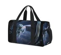 Planet Astronaut in Space Ship - Bolsas de lona deportivas para niños, niñas, niños, mujeres, hombres, estampado de astronauta, durante la noche, fin de semana, bolsa de viaje, bolsa de viaje para el