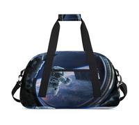 Planet Astronaut in Space Ship - Bolsas de lona para niñas y niños, estampado de astronauta durante la noche, bolsa de viaje de fin de semana, bolsa de viaje de 24 L, bolsa de deporte para gimnasio,