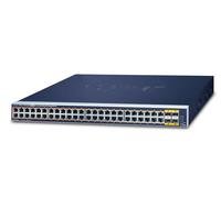 PLANET GS-4210-48P4S switch Gestionado L2/L4 Gigabit Ethernet (10/100/1000) Energía sobre Ethernet (PoE) 1U Azul