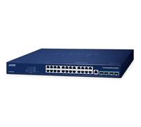 Planet GS-6311-24T4X Layer 3 24-Port 10/100/1000T + 4-Port 10G SFP+ Managed Ethernet Switch (hardware-based Layer 3 RIPv1/v2, OSPFv2 dynamic routing, supports ERPS Ring, fanless design)