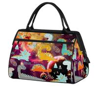 Planet Dinosaur Galaxy - Bolsa de viaje para mujeres, hombres, niños y niñas, diseño de galaxia, bolsas de fin de semana, 24 L, bolsa de cabina para deportes, gimnasio, yoga, color, 24 L, Organizador