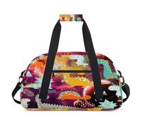 Planet Dinosaur Galaxy - Bolsas de lona para niñas y niños, diseño de galaxia, bolsa de viaje de fin de semana, 24 L, bolsa de deporte para gimnasio, práctica, color, 24 L, Organizador de bolsas