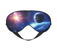 Planet Earth Shines in The Background - Antifaz para dormir con correa ajustable, cómoda cubierta para los ojos para viajes, yoga, siestas, dormir y relajarse