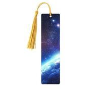 Planet Earth Shines in The Background - Marcapáginas de madera impresos de doble cara, 5 piezas, regalos para mujeres para amantes de los libros, accesorios geniales para cuadernos, regalos de