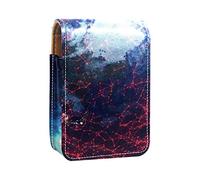 Planet Earth Space - Estuche portátil para lápiz labial, mini caja de almacenamiento de lápiz labial, estuche organizador de lápiz labial con espejo para mujer, Varios colores, 9.5x2x7 cm/3.7x0.8x2.7 in