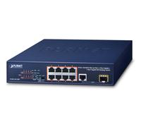 PLANET FGSD-1011HP switch No administrado Gigabit Ethernet (10/100/1000) Energía sobre Ethernet (PoE) 1U Azul