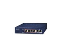 Planet FSD-604HP-SD - Conmutador de escritorio PoE+ 4 puertos 802.3af/at + 2 puertos Fast Ethernet, Budget PoE 60W