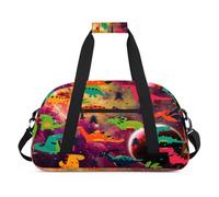 Planet Galaxy Dinosaur - Bolsas de lona para niñas y niños, diseño de galaxia, bolsa de viaje de fin de semana, 24 L, bolsa de deporte para gimnasio, práctica, color, 24 L, Organizador de bolsas