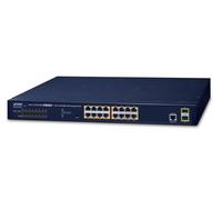 PLANET GS-4210-16P2S switch Gestionado L2/L4 Gigabit Ethernet (10/100/1000) Energía sobre Ethernet (PoE) 1U Azul