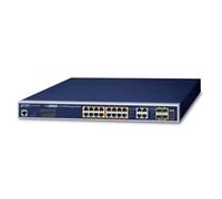 PLANET GS-4210-16P4C switch Gestionado L2/L4 Gigabit Ethernet (10/100/1000) Energía sobre Ethernet (PoE) 1U Azul