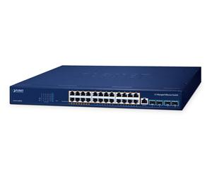 Planet GS-6311-24HP4X Layer 3 8-Port 10/100/1000T 90W 802.3bt PoE + 16-Port 10/100/1000T 802.3at PoE + 4-Port 10G SFP+ Managed Ethernet Switch (475 Watts PoE budget, hardware-based Layer 3 RIPv1/v2, O