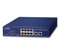 PLANET GSD-1008HP switch No administrado Gigabit Ethernet (10/100/1000) Energía sobre Ethernet (PoE) 1U Azul