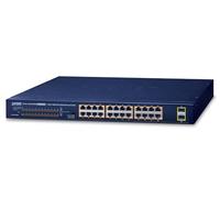 Planet GSW-2620HP Interruptor de Red Gestionado 10G Ethernet (100/1000/10000) Energía sobre Ethernet a través de Este Puerto (PoE) 1U Negro