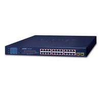 Planet GSW-2620VHP Switch Gigabit PoE+ 24 Puertos 10/100/1000T 802.3at (30W/Puerto) 300W con 2 SFP y Monitor LCD