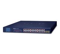 Planet GSW-2620VHP Switch Gigabit PoE+ 24 Puertos 10/100/1000T 802.3at (30W/Puerto) 300W con 2 SFP y Monitor LCD