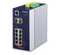 Planet IGS-10020HPT Switch Industrial Gestionable Layer 3 8 Puertos PoE+ Gigabit 802.3at 240W 2 SFP 1G/2.5G DIN Rail IP30