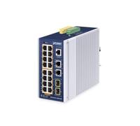 Planet IGS-4215-16P2T2S - Conmutador industrial gestionado PoE+ 16 puertos 802.3at, 2 RJ45 + 2 SFP, 320W