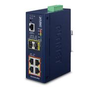 Planet IGS-5225-4P2S Switch Industrial Gestionado L2+, 4 Puertos Gigabit PoE+ 802.3at 36W, 2 Puertos SFP 100/1000X Fibra, Gestionable, IP40, -40 a 75°C