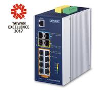 PLANET IGS-5225-8P2S2X - Conmutador Gestionado L3 de 8 Puertos Gigabit PoE+ (802.3at), 2 SFP+, Montaje Pared/DIN, Industrial (-40 a 75°C)