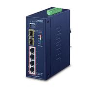 Planet IGS-624HPT Switch Industrial 4 Puertos PoE+ Gigabit 802.3at, 2 SFP 100/1000/2500X. IP30 para Entornos Extremos -40 a 75°C