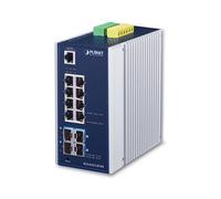 PLANET IGS-6325-8T4X Switch Industrial L3 Gestionado con 8 Puertos Gigabit Ethernet + 4 Puertos SFP+ 10G, Montaje en Pared o Rail DIN