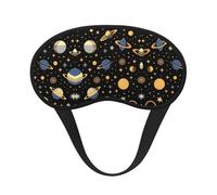 Planet in The Dark - Antifaz para dormir con borde negro satinado para una comodidad óptima y bloqueo de la luz