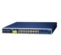 Planet IP30 19" Rack Mountable Industrial L2+ 24-Port 10/100/1000T 802.3at PoE + 4-Port 10G SFP+ Managed Switch