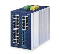 Planet IP30 Industrial L2+ 24-Port 10/100/1000T + 4-Port 10G SFP+ Managed Switch (DIN-railo -40~75 C)