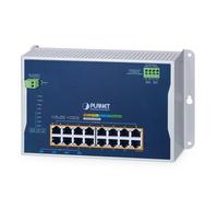 Planet IP30, IPv6/IPv4, L2+ 16-Port 10/100/1000T 802.3bt PoE + 4-Port 10G SFP+ Wall-mount Managed Switch