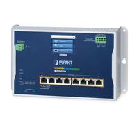 Planet IP30, IPv6/IPv4, L2+ 8-Port 10/100/1000T 802.3at PoE + 2-Port 10G SFP+ Wall-mount Managed Switch w