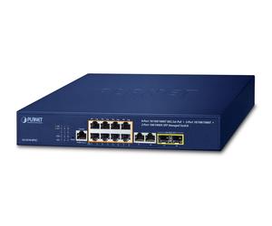 PLANET IPv4/IPv6, 8-Port Managed Gestionado L2/L4 Gigabit Ethernet (10/100/1000) Energía sobre Ethernet (PoE) 1U Azul