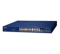 Planet GS-6311-24HP4X Layer 3 8-Port 10/100/1000T 90W 802.3bt PoE + 16-Port 10/100/1000T 802.3at PoE + 4-Port 10G SFP+ Managed Ethernet Switch (475 Watts PoE budget, hardware-based Layer 3 RIPv1/v2, O