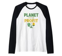 Planet Over Profit - Activista ecológico de la Tierra sobre el Dinero Camiseta Manga Raglan