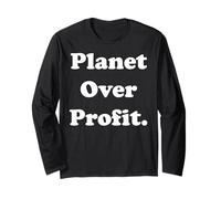 Planet Over Profit Eco Statement Design Manga Larga