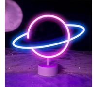 Planet - Placa de luz LED para decoración de dormitorio, luz nocturna, luz de neón USB, funciona con pilas, regalo de cumpleaños, fiesta, niños, decoración de salón