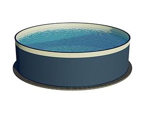 Planet Pool Piscina de pared redonda de acero, tamaño a elegir, 90 cm de profundidad, acero de 0,3 mm antracita, lámina de 0,2 mm de arena, superposición 350 x 90