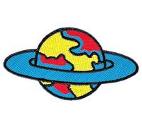 Planet Saturno Azul Parche para planchar o coser, para planchar o coser, para ropa, bordado, parche, tamaño 7,9 x 4,2 cm