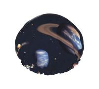 Planet Stars and Milky Way - Gorro de ducha con estampado de galaxia, gorro de ducha para mujer, reutilizable, impermeable, gorro de baño de secado rápido