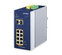 Planet Switch Industrial IP30 Gestionable L2+/L4 8 Puertos PoE Gigabit 802.3at + 2 SFP 1G/2.5G Rango Temp. -40 a 75°C