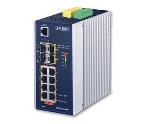 Planet Switch Industrial Gestionable IGS-5225-8P4S - Conmutador L2+ 8 Puertos Gigabit PoE+ 802.3at + 4 SFP, -40°C a 75°C, IP30, Ideal para Vigilancia y Redes Industriales