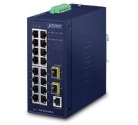 Planet Switch Industrial IGS-4215-16T2S - Switch Gigabit L2/L4 Gestionado, 16 Puertos 10/100/1000BASE-T + 2 Slots SFP, IP30, -40°C a 75°C
