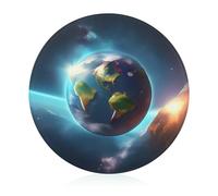 Planet - Tabla de cortar redonda de vidrio templado, tablas de cortar únicas para pizza, verduras, frutas, queso y embutidos