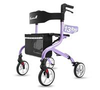 PLANET WALK Andador Con Ruedas Superligero Para Personas Mayores, Andador Plegable Con Asiento Y Ruedas De Goma De 8" Para Todo Terreno, Diseño Exclusivo, Marco De Aluminio, Andadores Resistentes Para