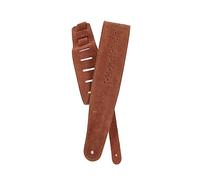Planet Waves Correa de guitarra ajustable de cuero ventilado D'Addario, roseta de ante camel