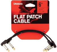 Planet Waves D'Addario Guitar Cable - Guitar Patch Cable - Instrument Cable - Guitar Accessories - Flat Patch Cable - 6 Inch/152.4 MM - Right Angle - 2 Pack