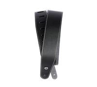 Planet Waves D'Addario Classic Correa de guitarra ajustable de cuero, costura de contraste Negro