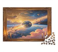 Planeta Cósmico Puzzle de 1000 Piezas Papel para Adultos Ciencia Fantasía Cielo Puzzle para Toda la Familia Relajación Regalo 38x26cm/1000pcs