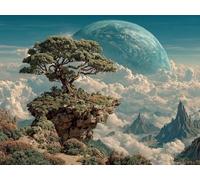 Planeta Diamond Painting, áRbol DIY Diamond Painting Adultos, 5D Manualidades Adultos, Dibujos con Diamantes Kits, DIY Punto de Cruz Cuadro Diamantes Kits, Verano Decoracion Hogar, 120x90cm 2-4695